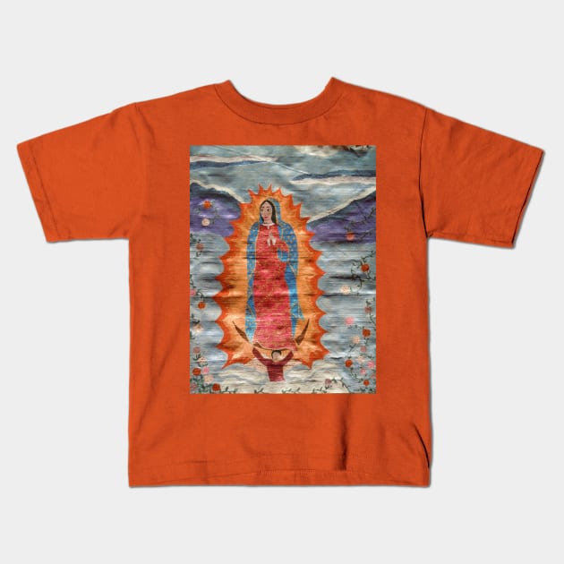 Our Lady of Guadalupe (Papyrus Version) Kids T-Shirt by DebiCady